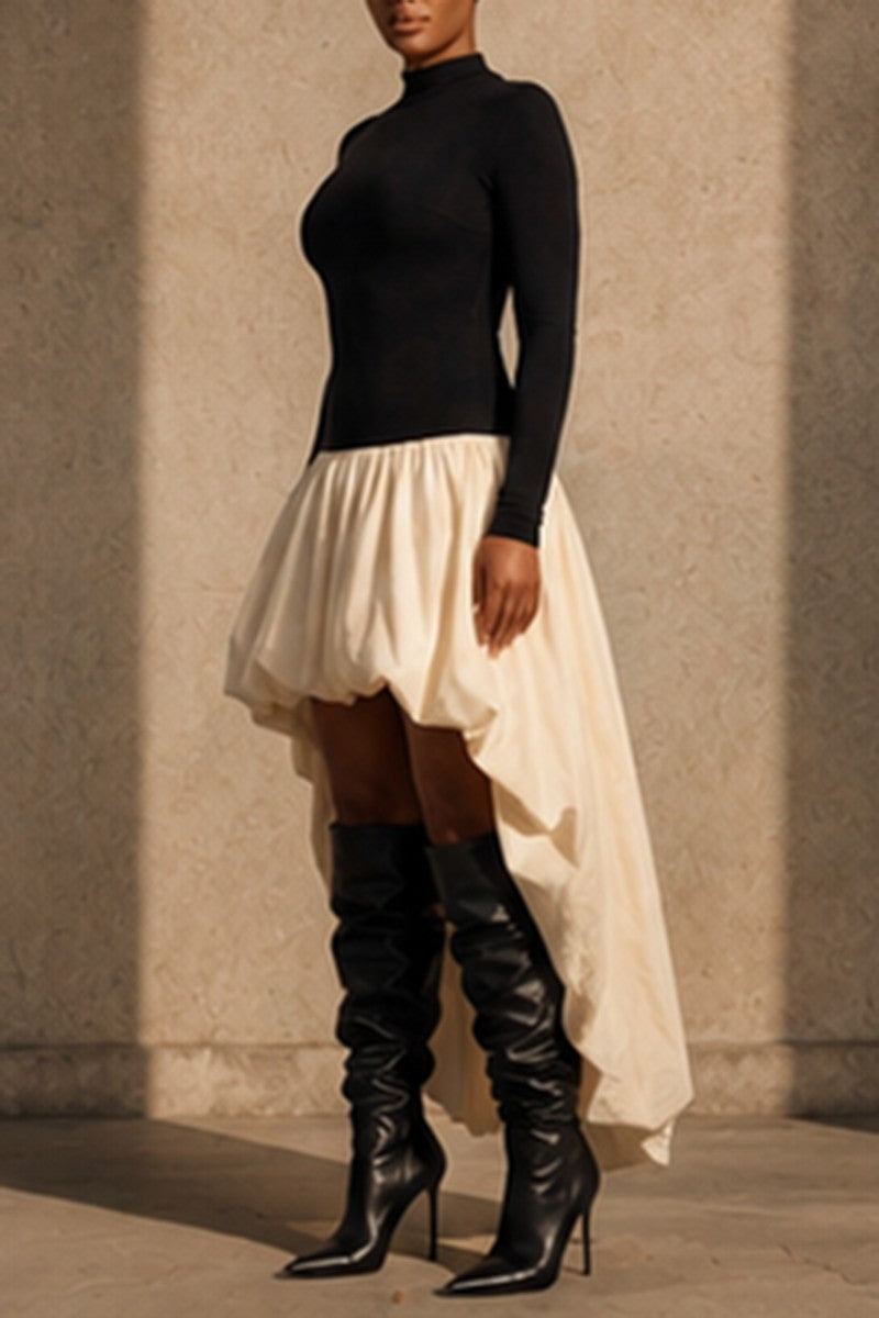 High-low hem maxi dress side