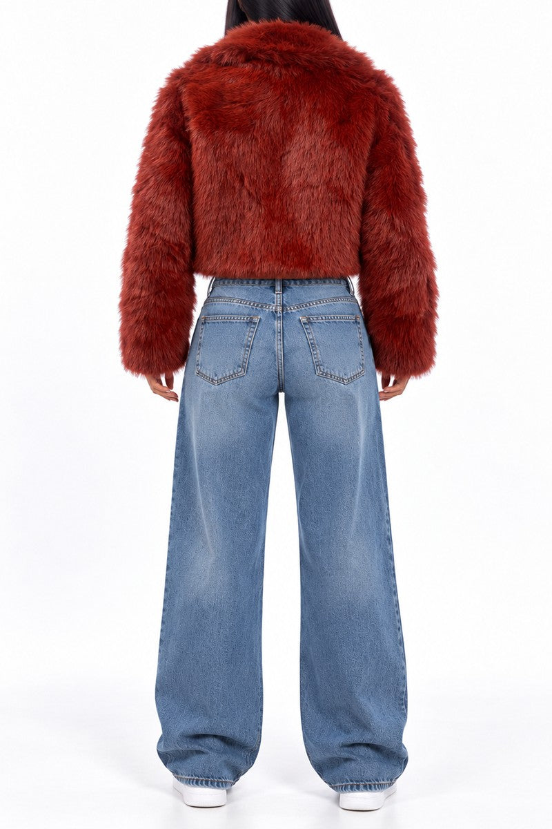 Faux fur coat color option