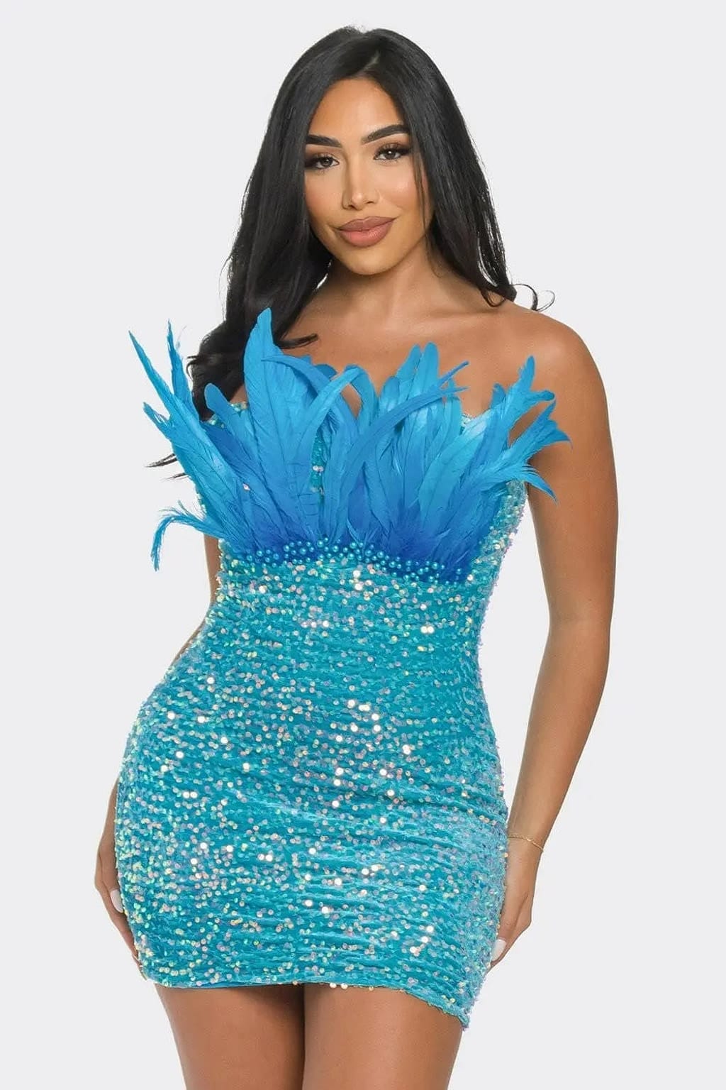 Hot blue sequin mini dress - Epicplacess