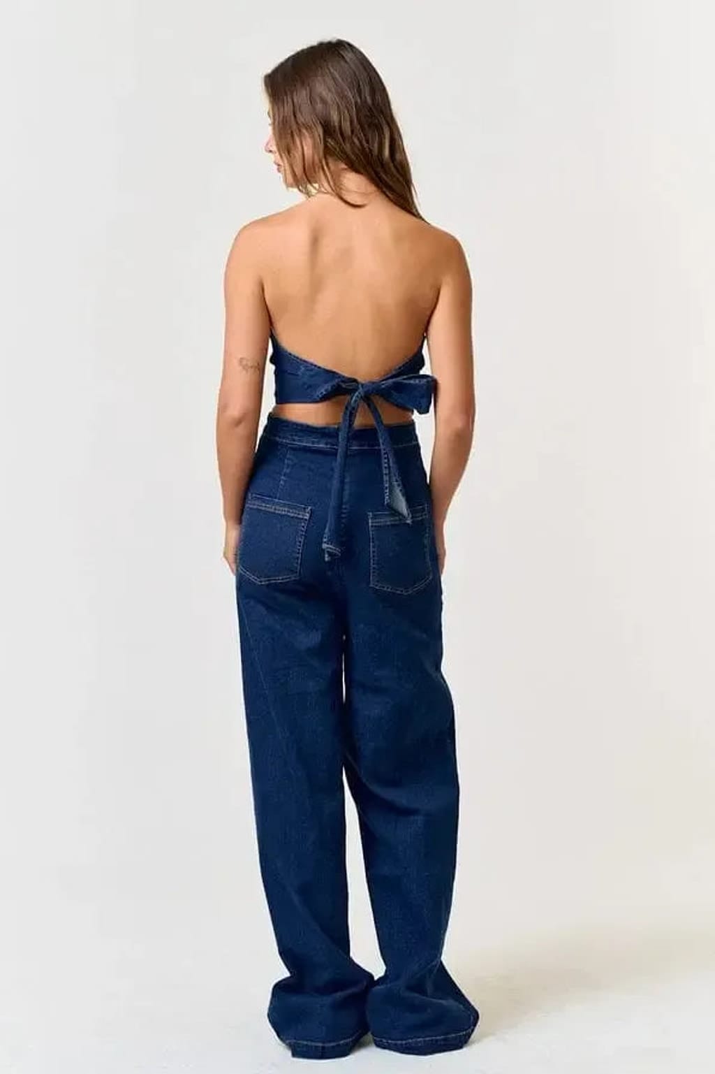 Blue strapless jumpsuit detail - Epicplacess