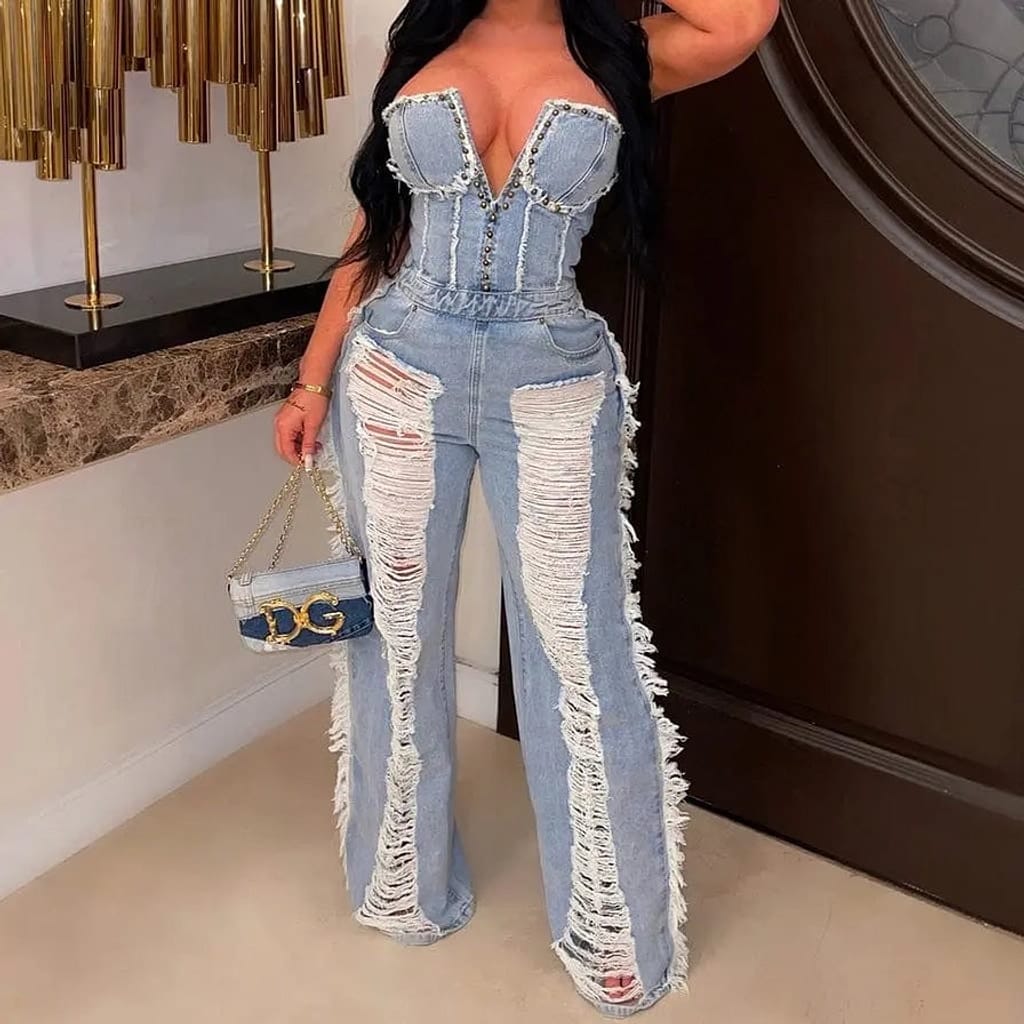 Blue denim jumpsuit - Epicplacess