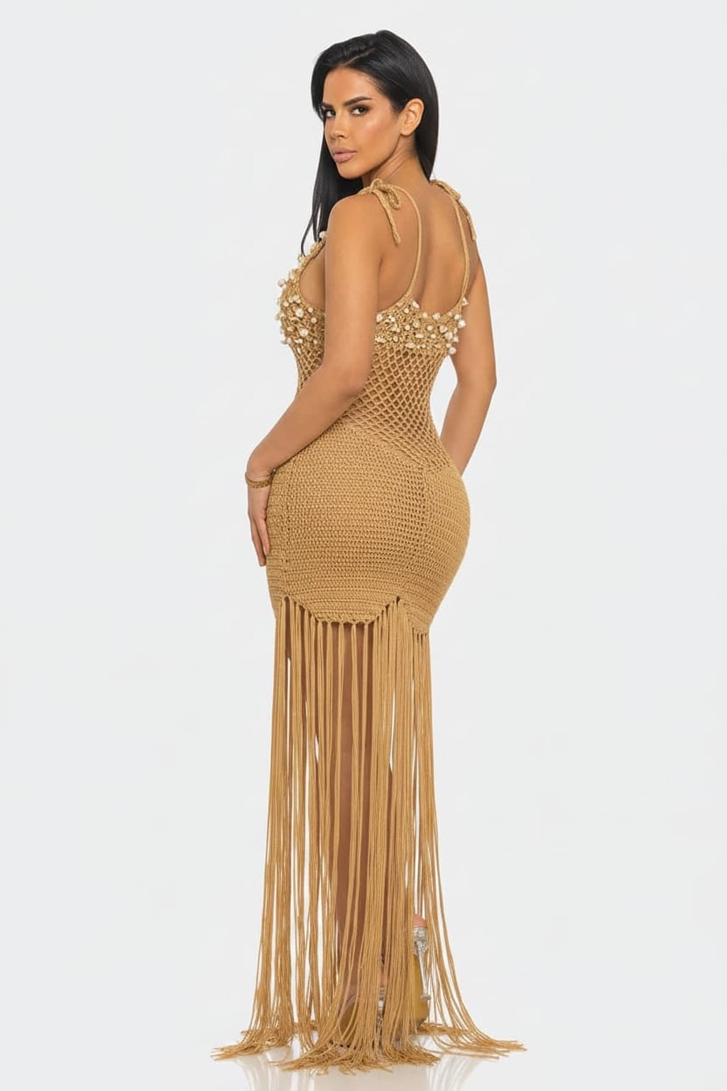 Gold fringe dress detail - Epicplacess