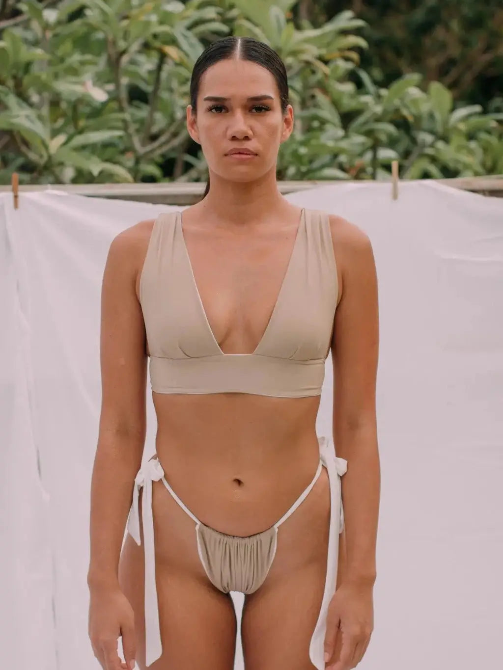 Brown bikini set front view - Epicplacess