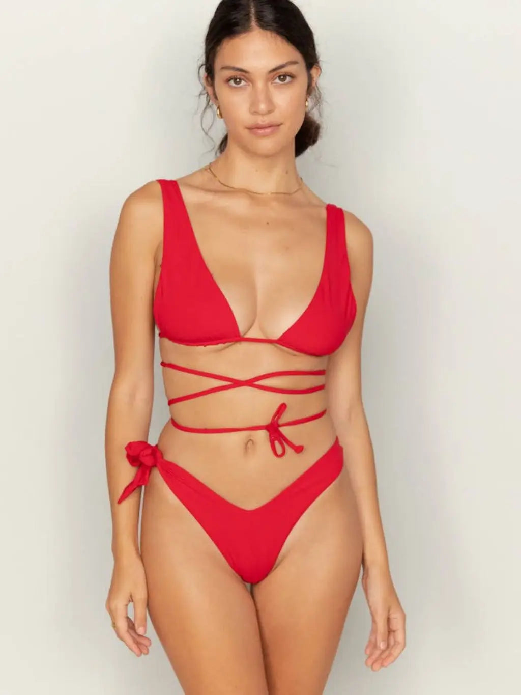 Tie-waist bikini front view - Epicplacess