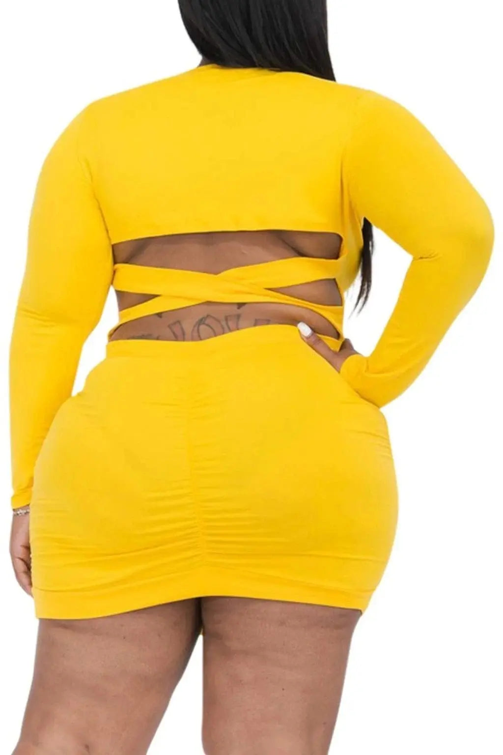 Yellow mini dress detail - Epicplacess