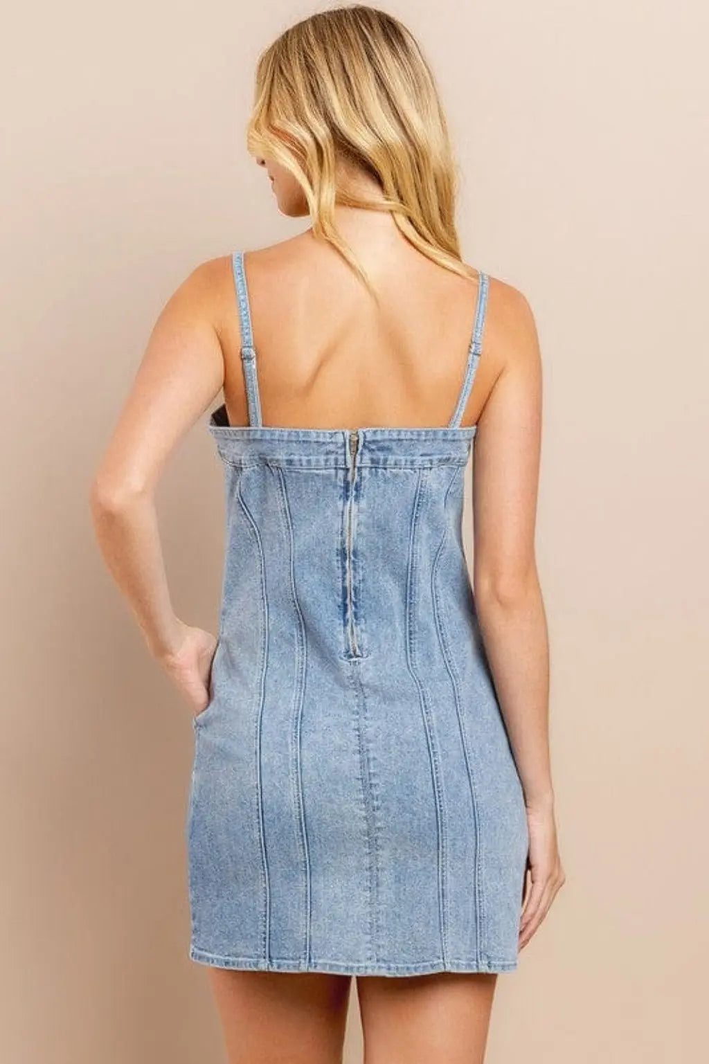 Denim dress back view - Epicplacess