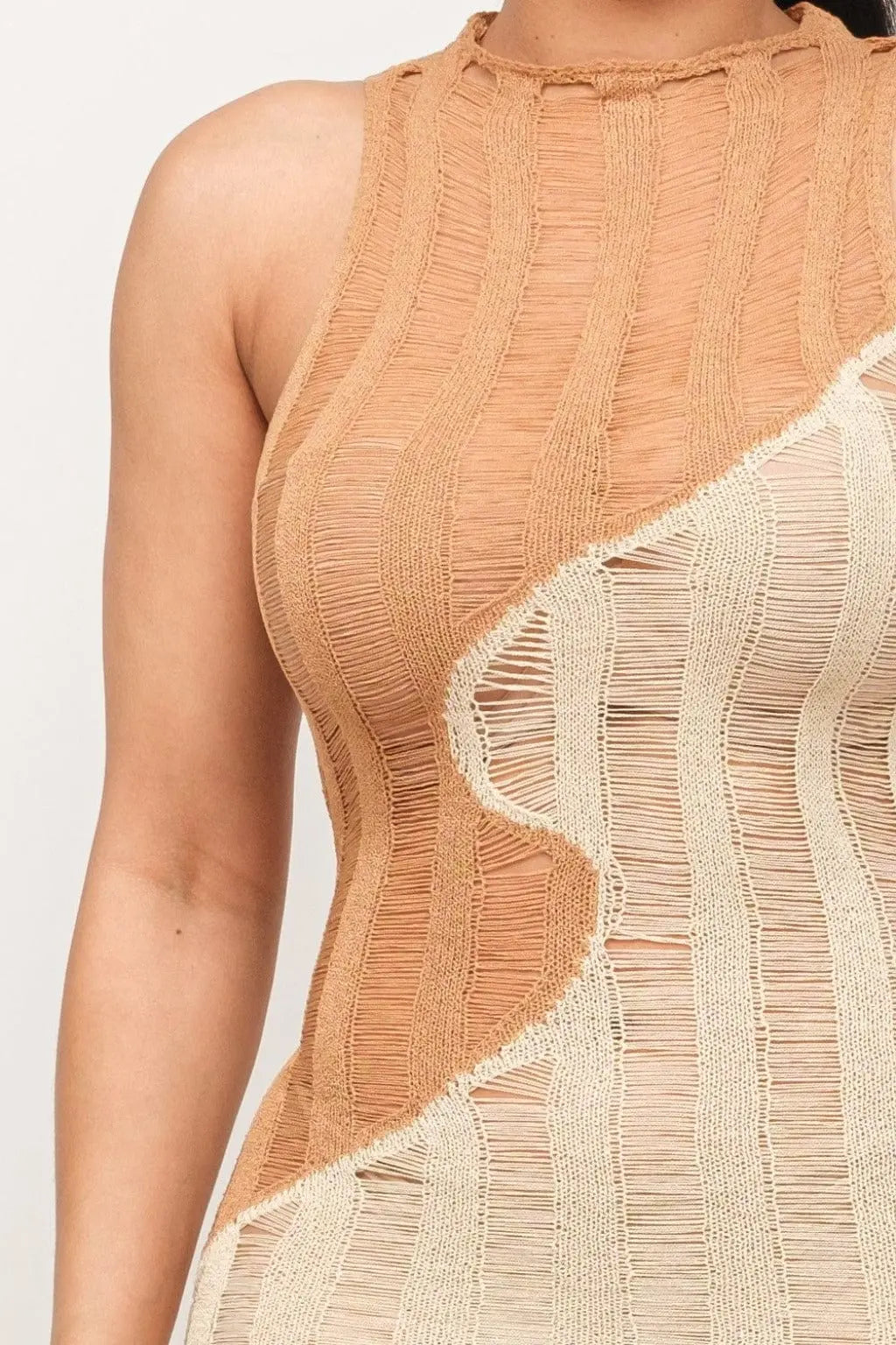 Mocha cover-up dress outfit view - Epicplacess