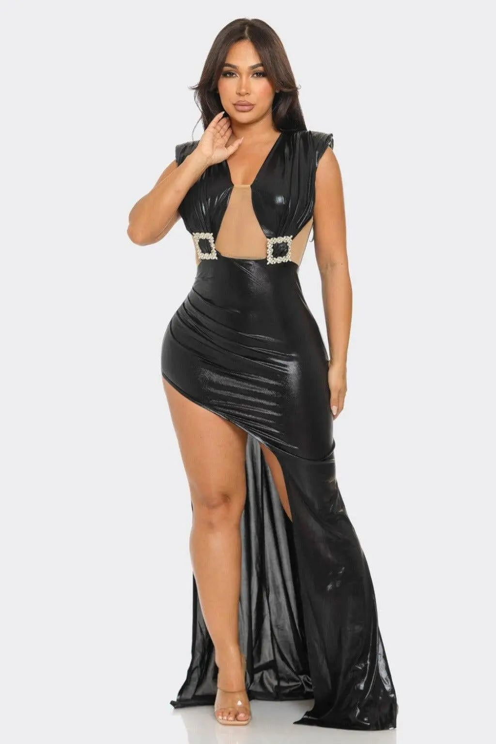 Shiny maxi dress style view - Epicplacess