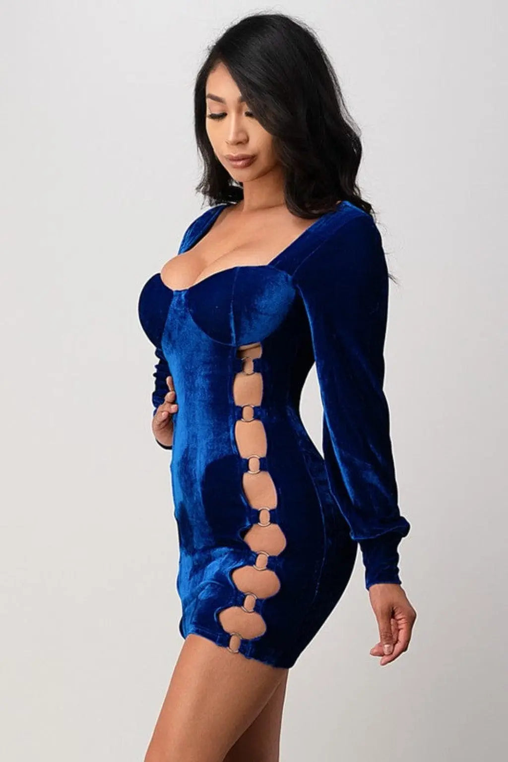 Red blue ring mini dress final detail - Epicplacess