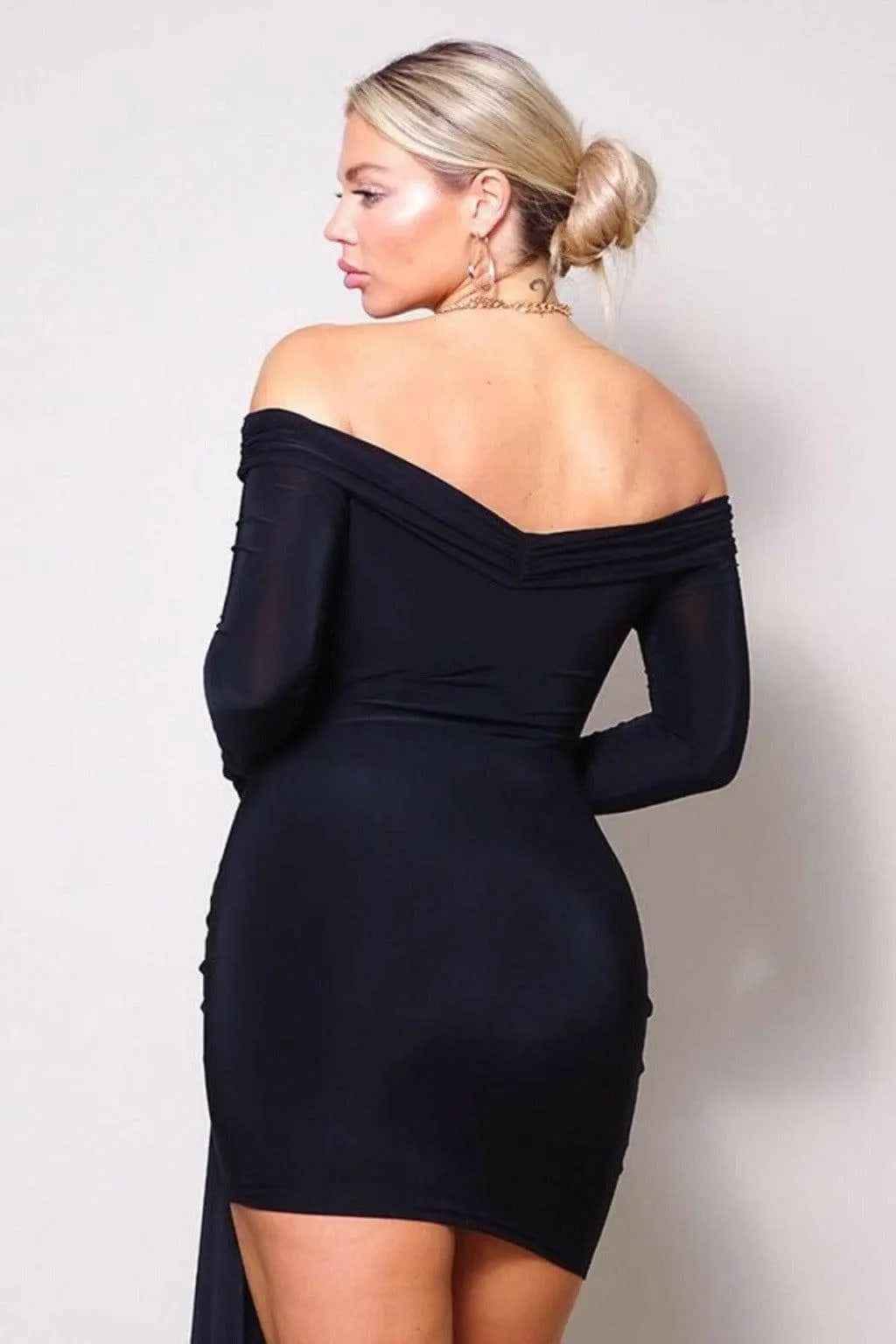 Black mini dress side view - Epicplacess