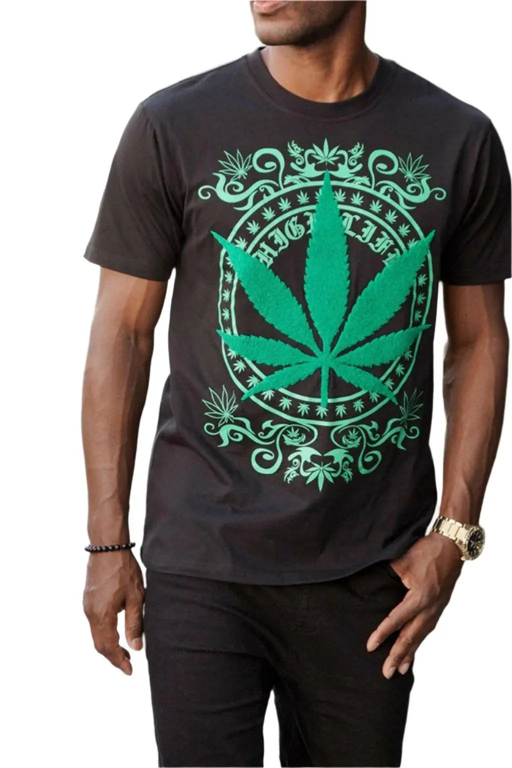 Leaf patch T-shirt front view - Epicplacess