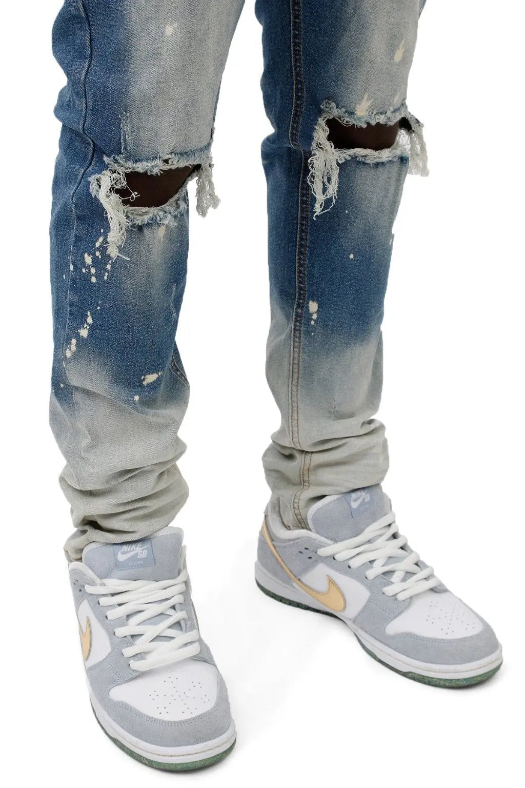 Bleached stacked jeans product view - Epicplacess
