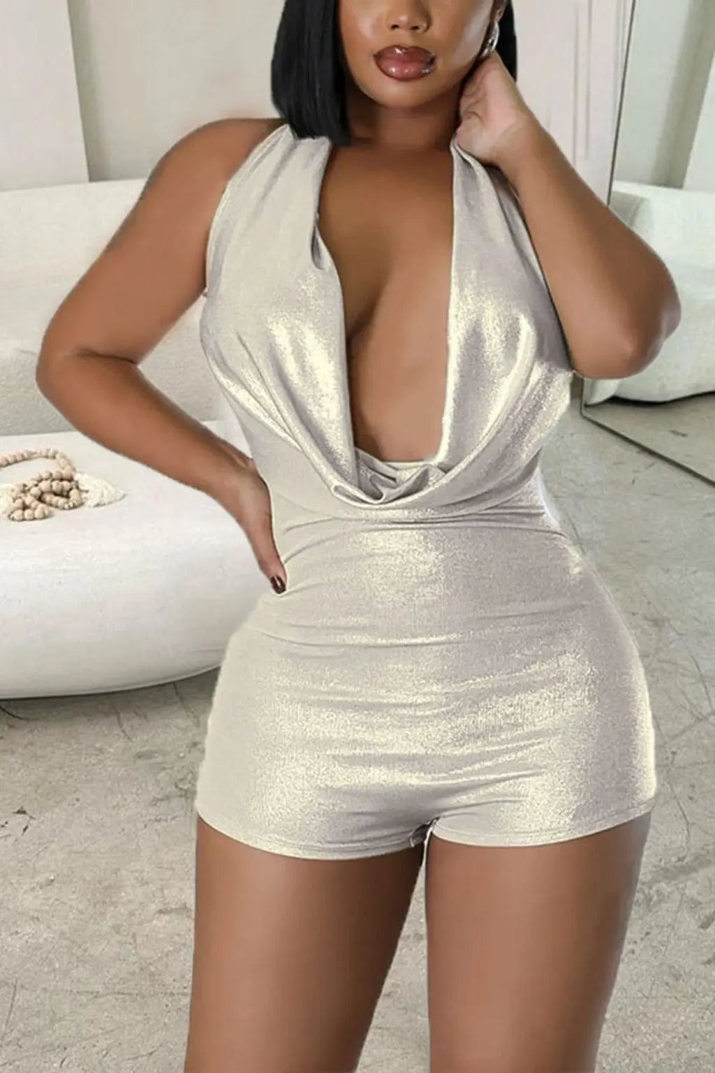 Silver glitter halter romper - Epicplacess