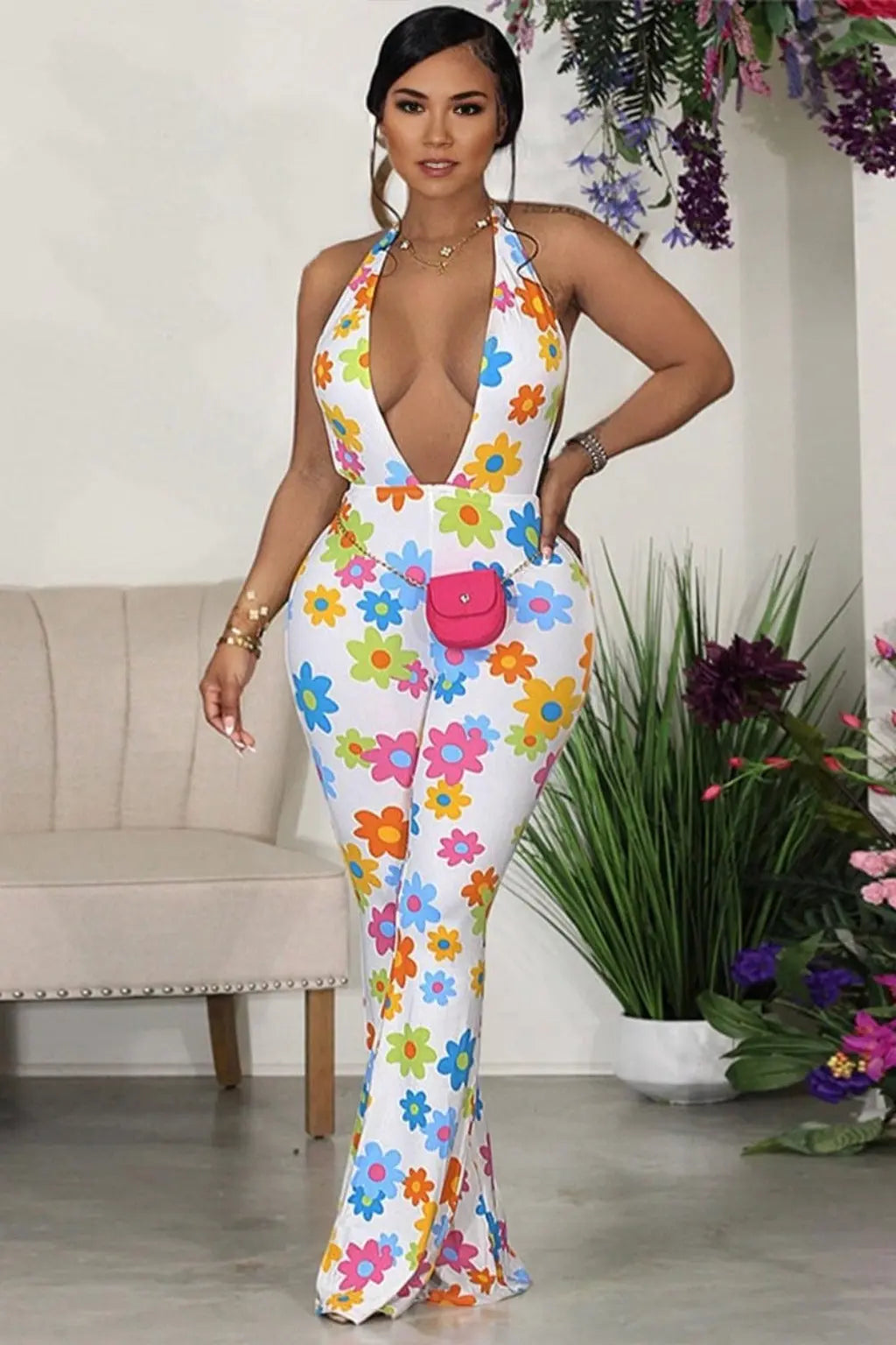 White jumpsuit outfit view - Epicplacess