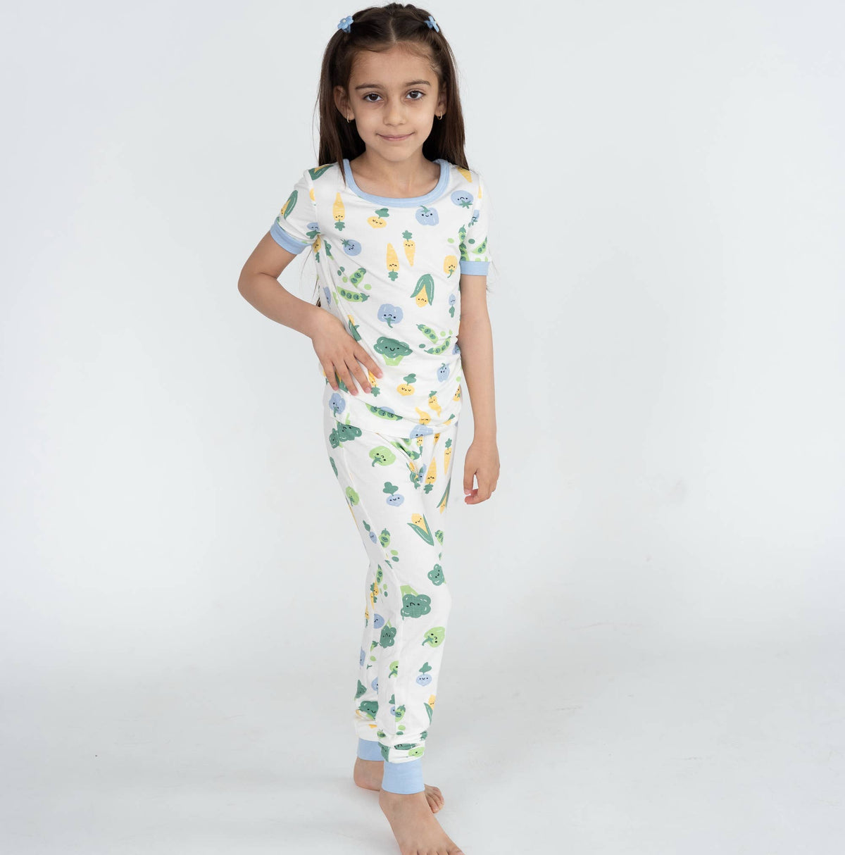 Kids' boho surf print short sleeve bamboo pajama set – view 3