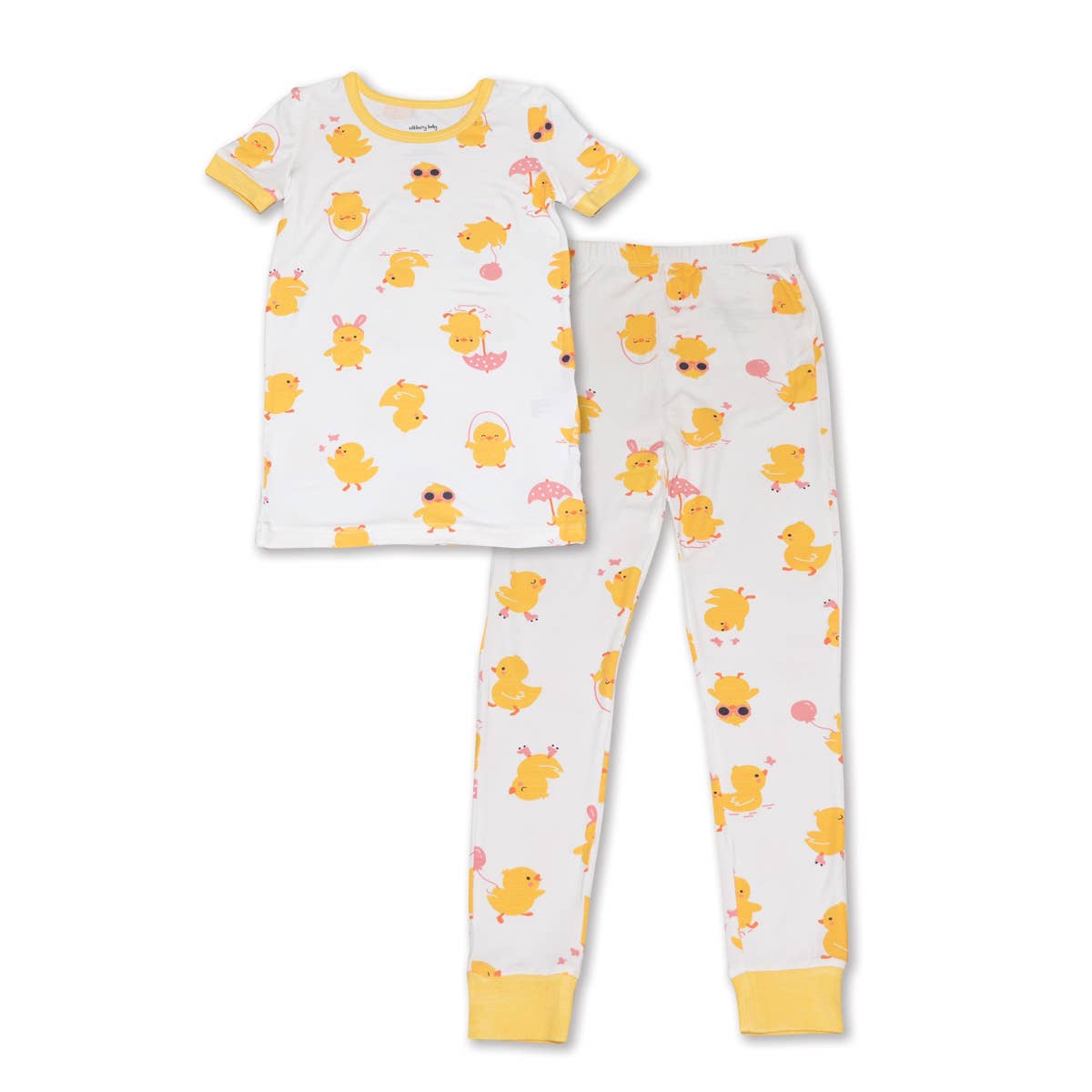 Kids' boho surf print short sleeve bamboo pajama set – view 4