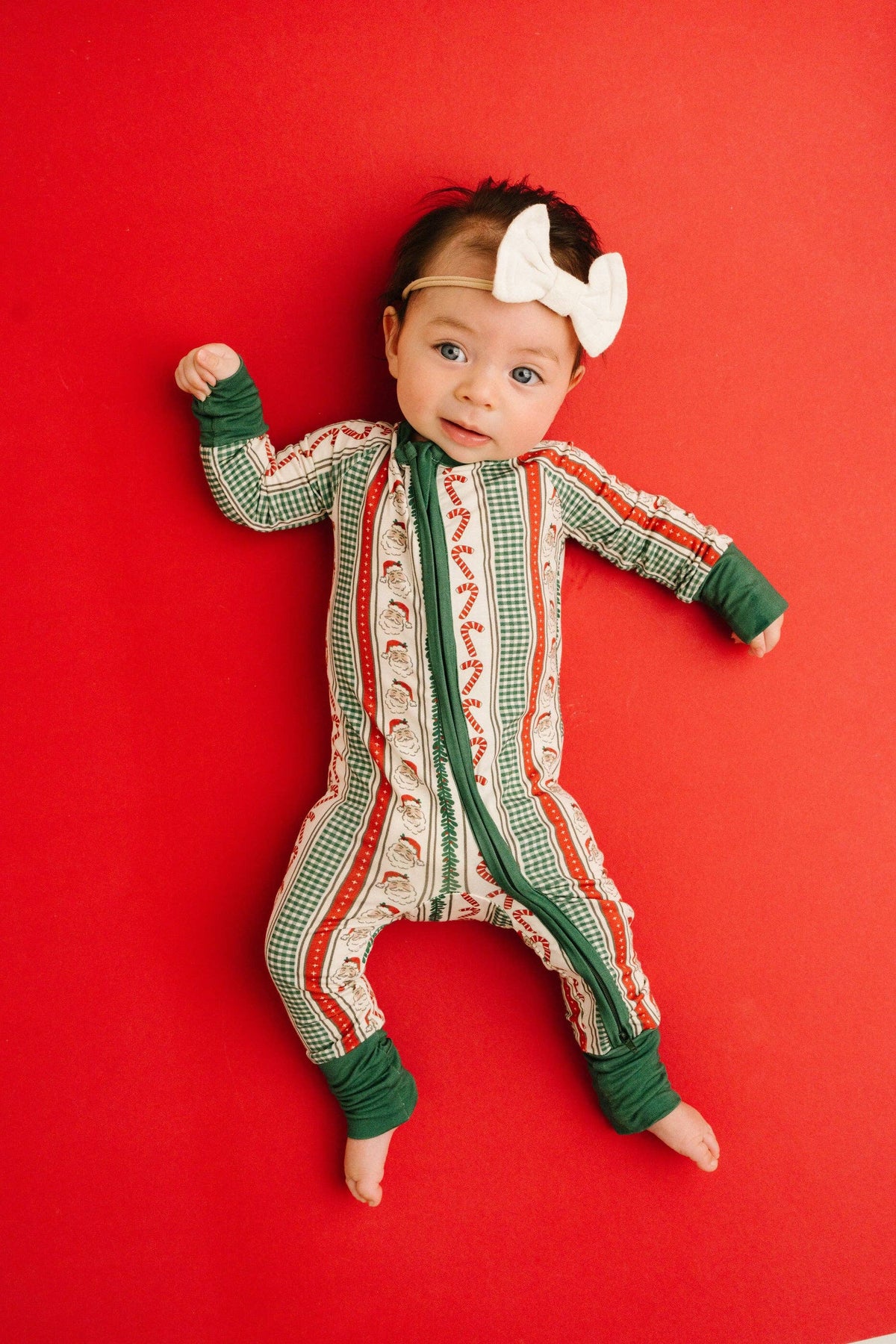 Baby and toddler Christmas Cheer print bamboo zip footed sleeper