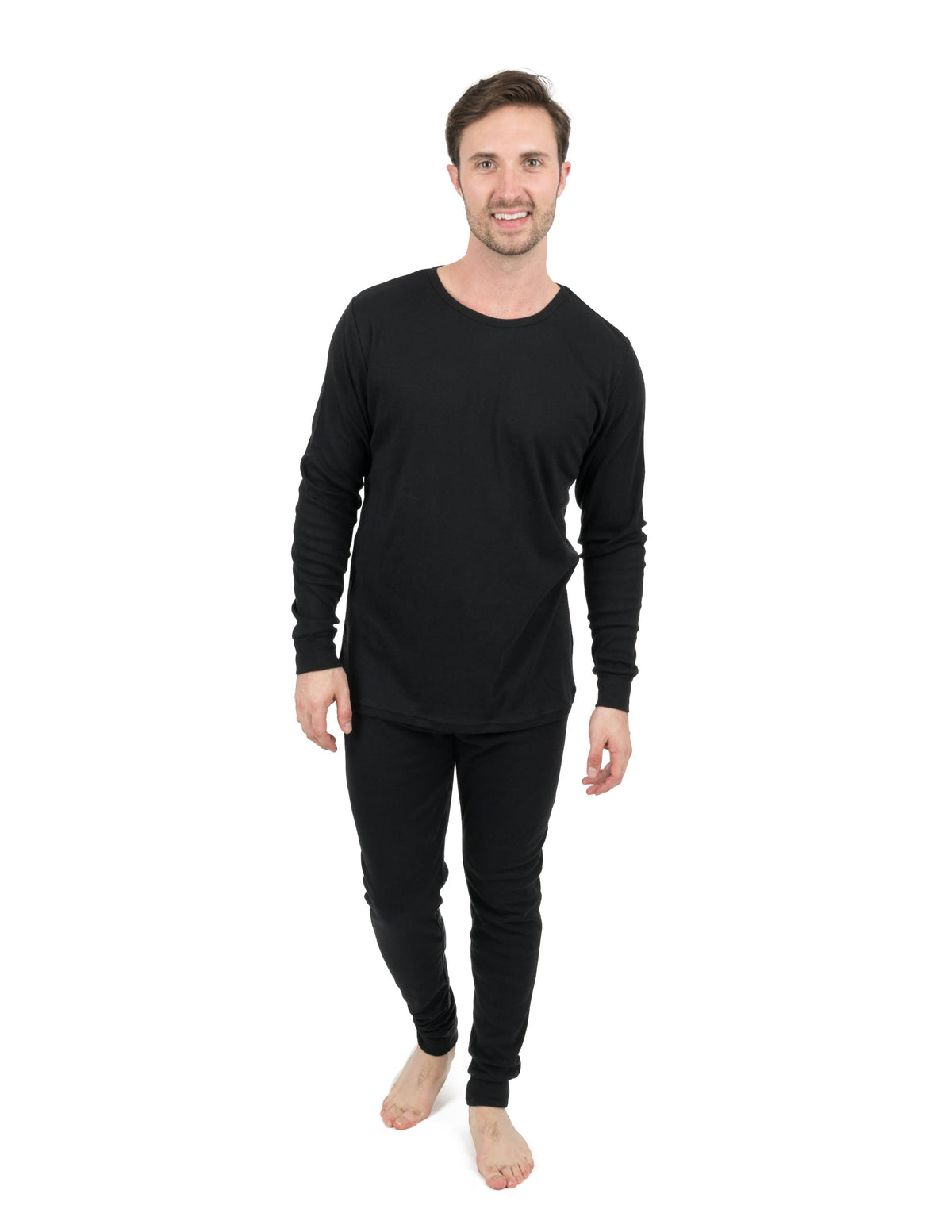 Men's Classic Cotton Pajama Set in beige – detail view