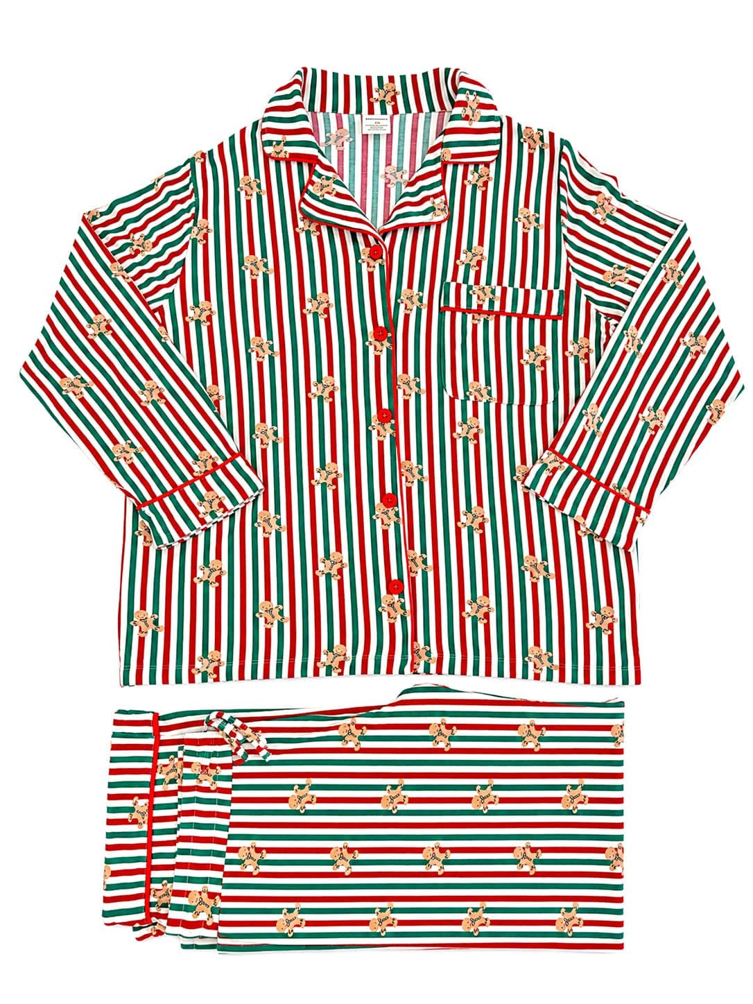 Men's Gingerbread Print Bamboo Lounge Set in gingerbread print – front view