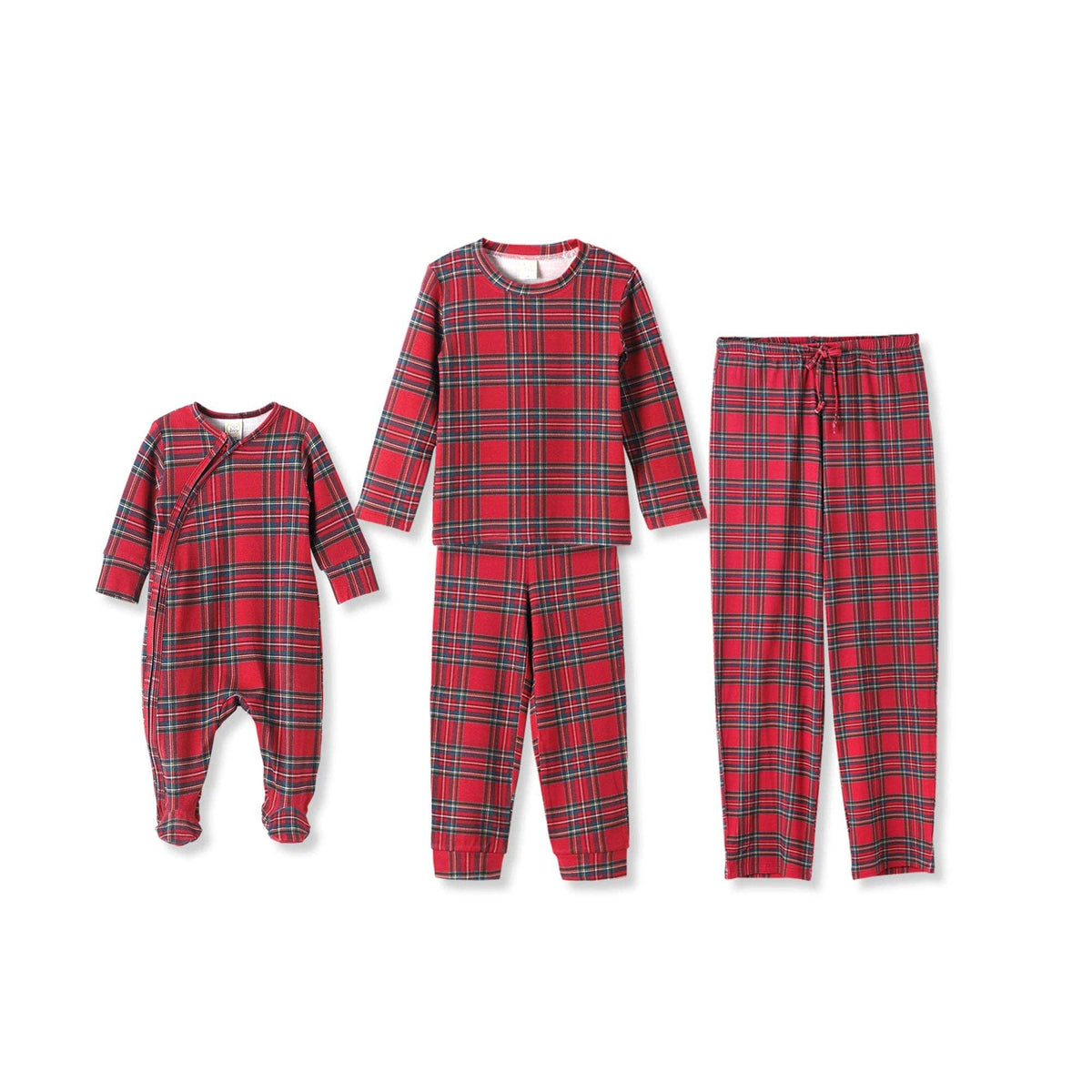 Men's Holiday Tartan Plaid Bamboo Pajama Pants in red – detail view