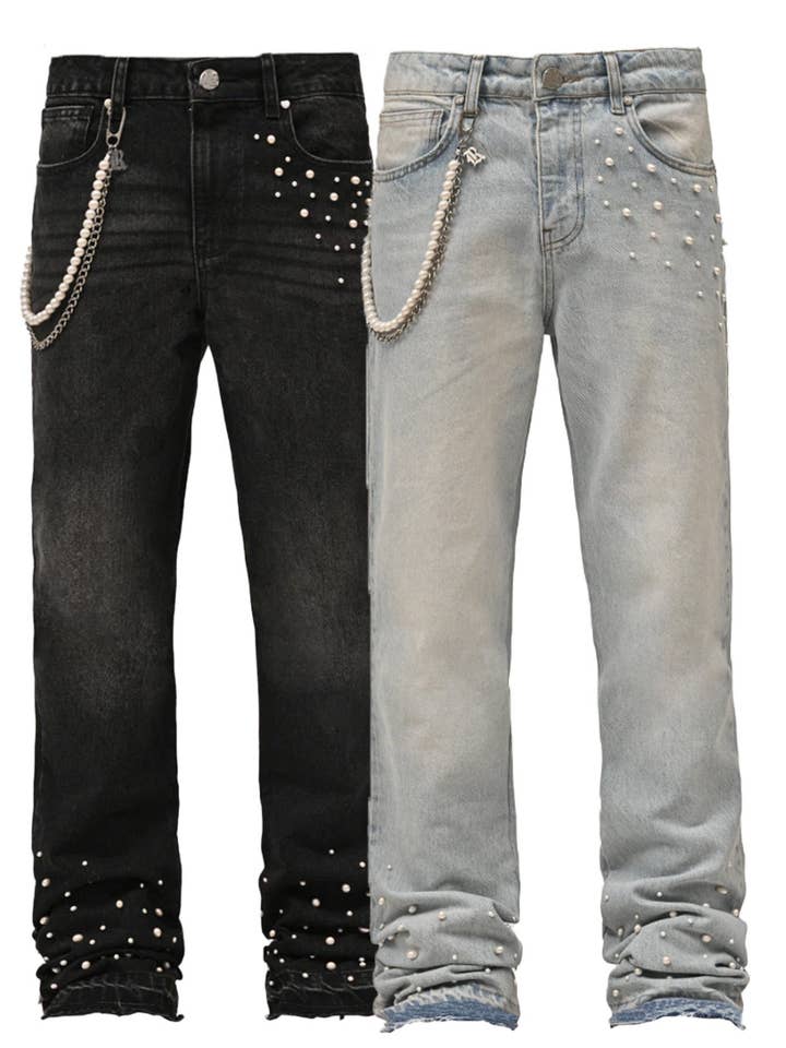 Men's Nostalgic Blue Straight-Leg Stretch Denim Jeans - view 2