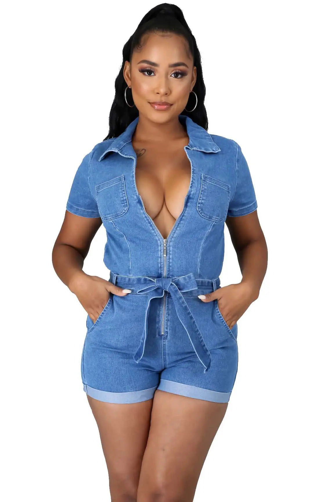 Blue denim romper detail - Epicplacess