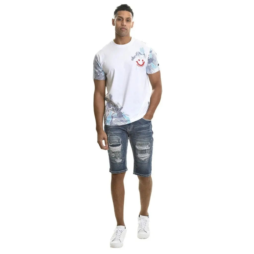 Distressed denim shorts side view - Epicplacess