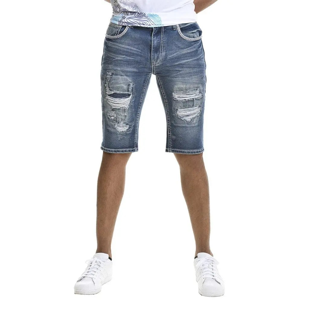 Distressed denim shorts final view - Epicplacess
