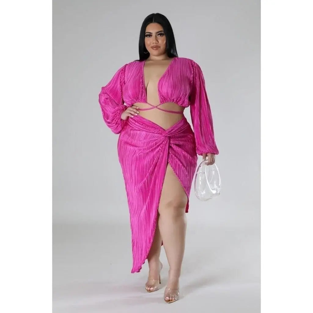 Plus size skirt set back view - Epicplacess