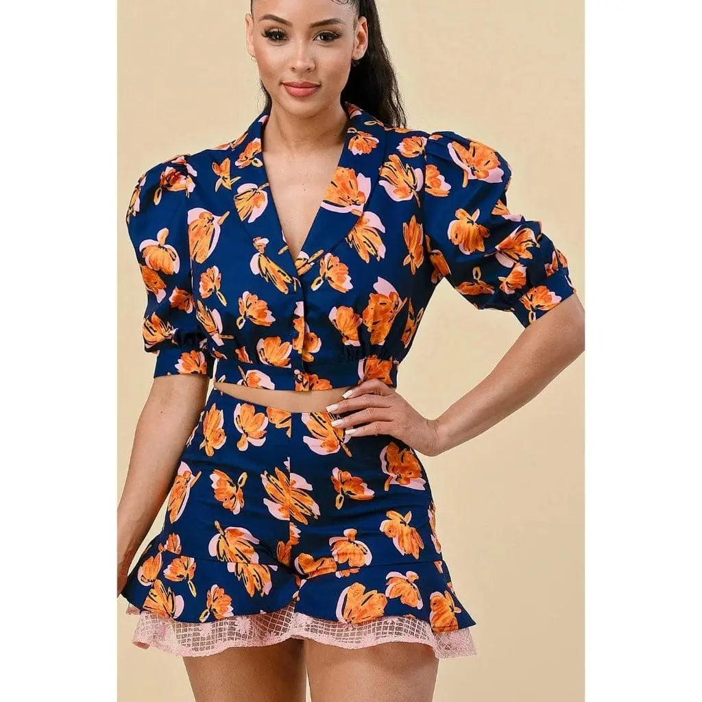 Floral blouse set product view - Epicplacess
