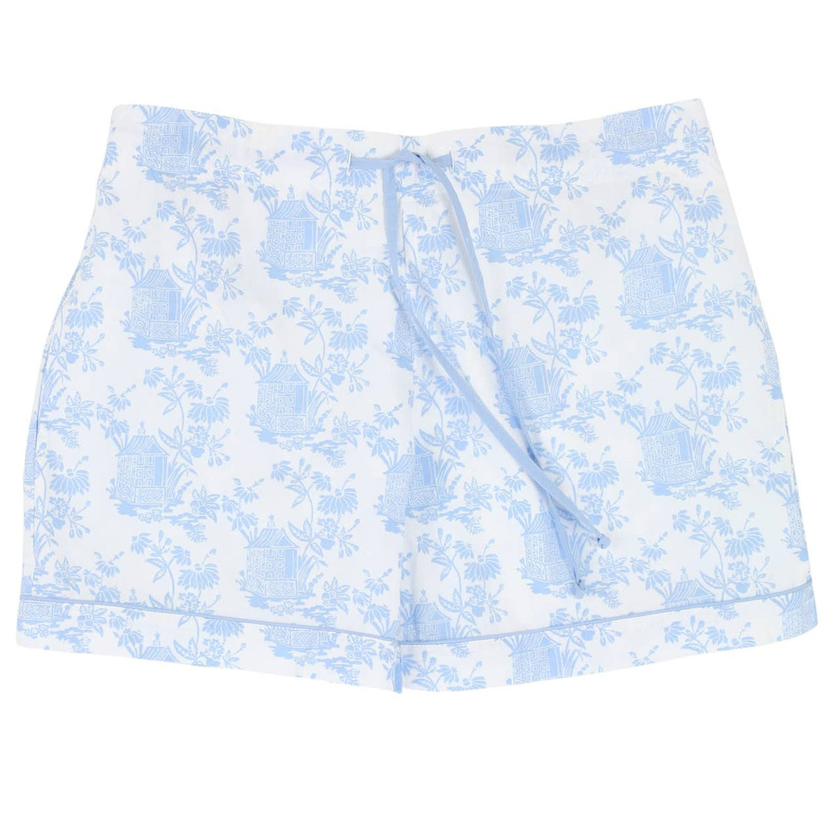 Women's blue print cotton shorty pajama set – view 4