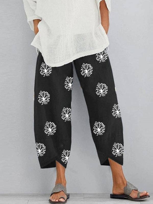 Women's floral print loose pocket trousers – alternate view