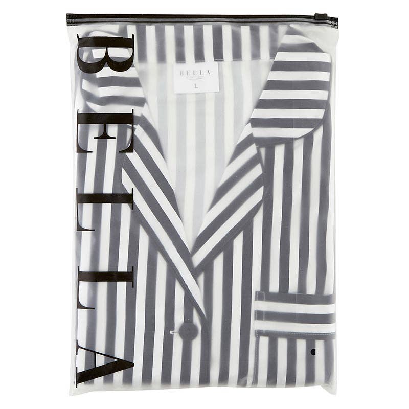 Women's striped satin full-length pajama set – view 2