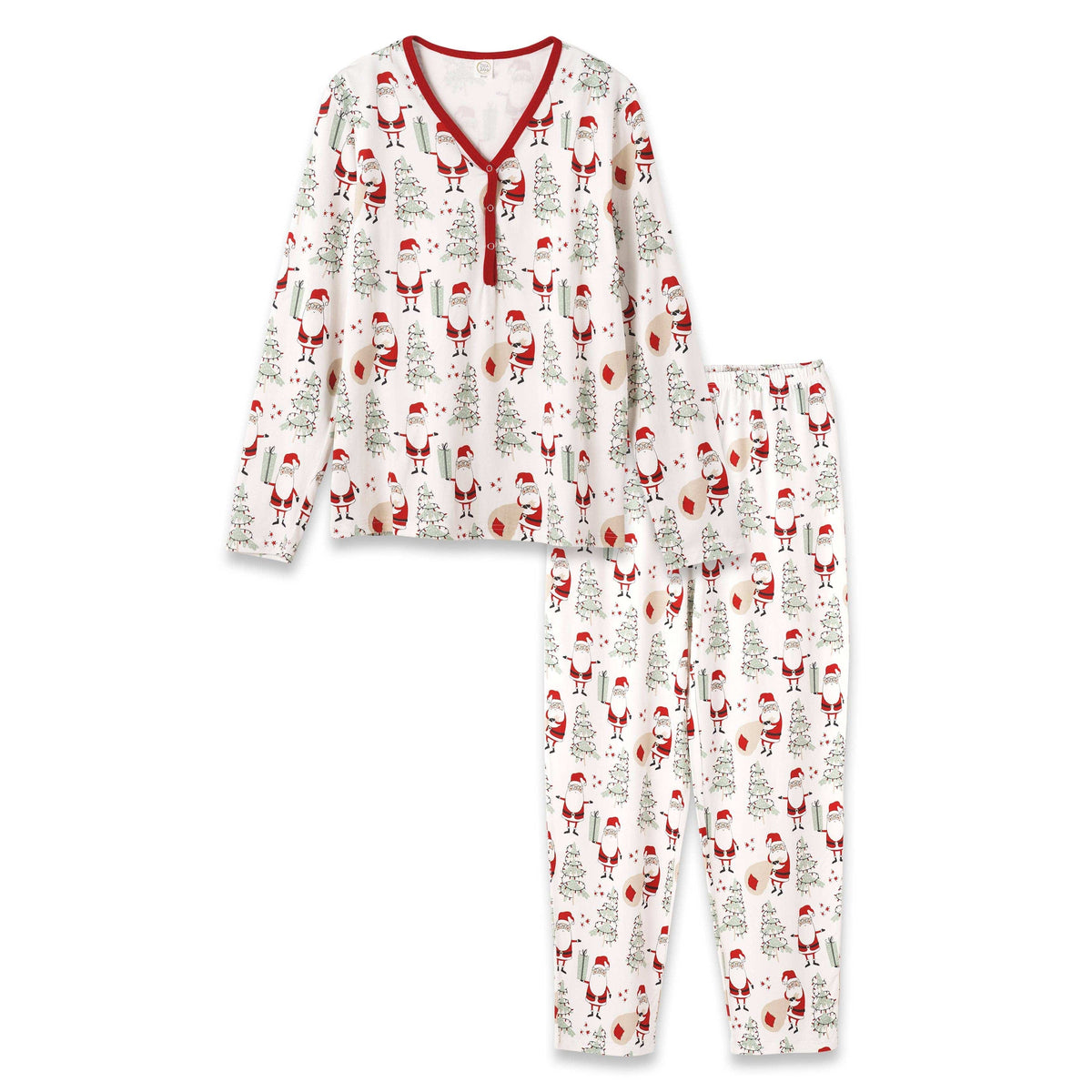 Women's Santa print bamboo pajama set