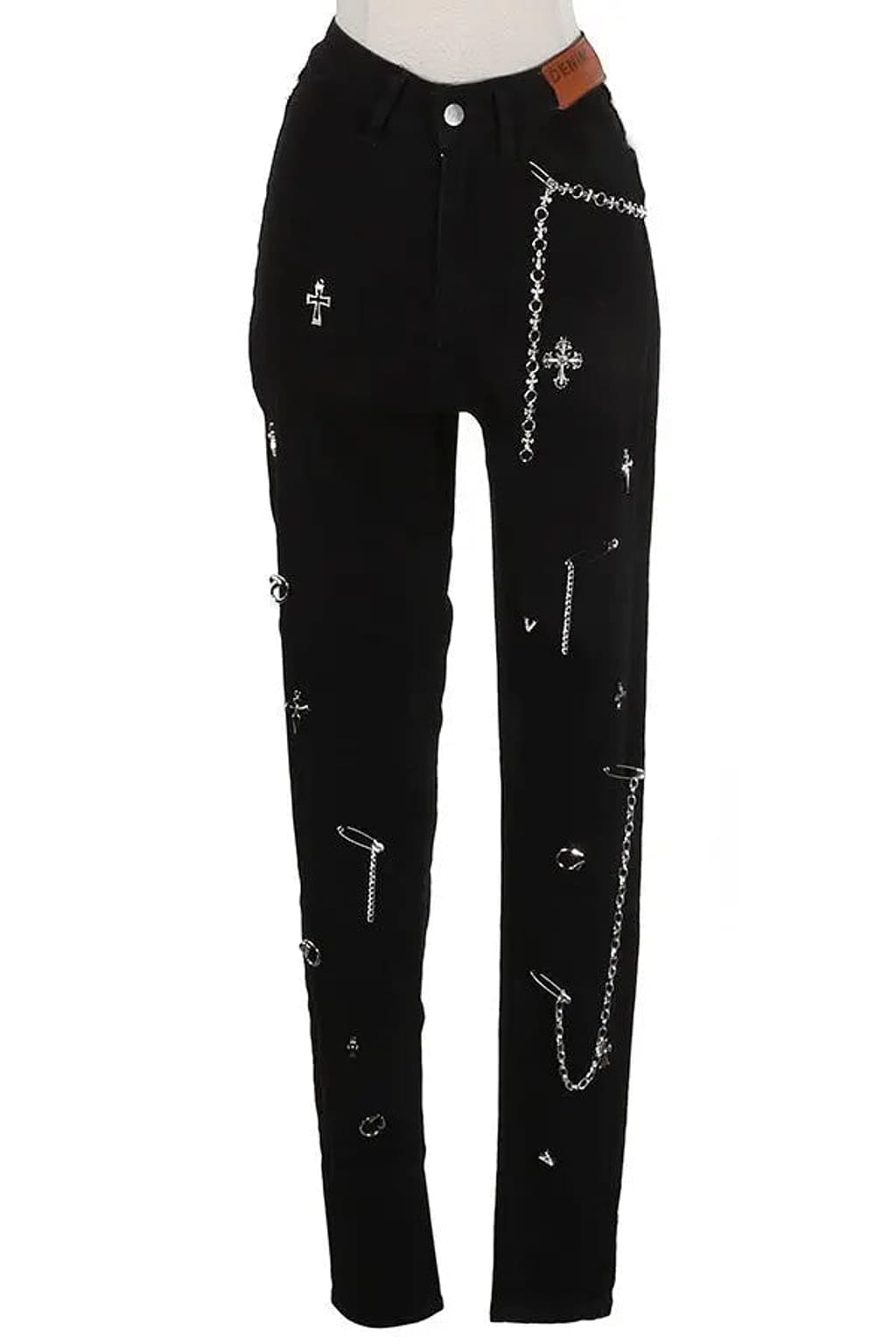 Women's black high-rise stretch skinny jeans