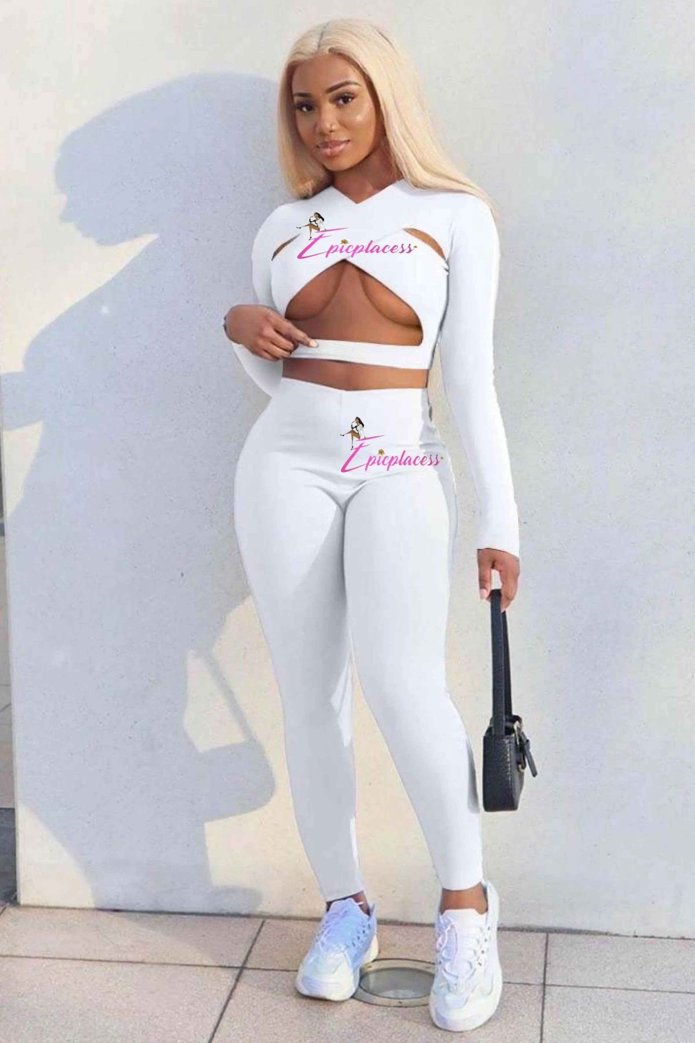Woman wearing a stylish Epicplacess two piece set