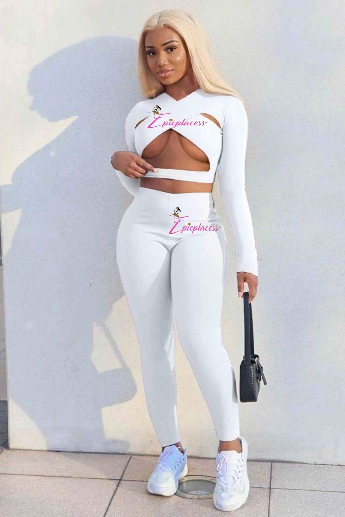 Woman wearing a stylish Epicplacess two piece set