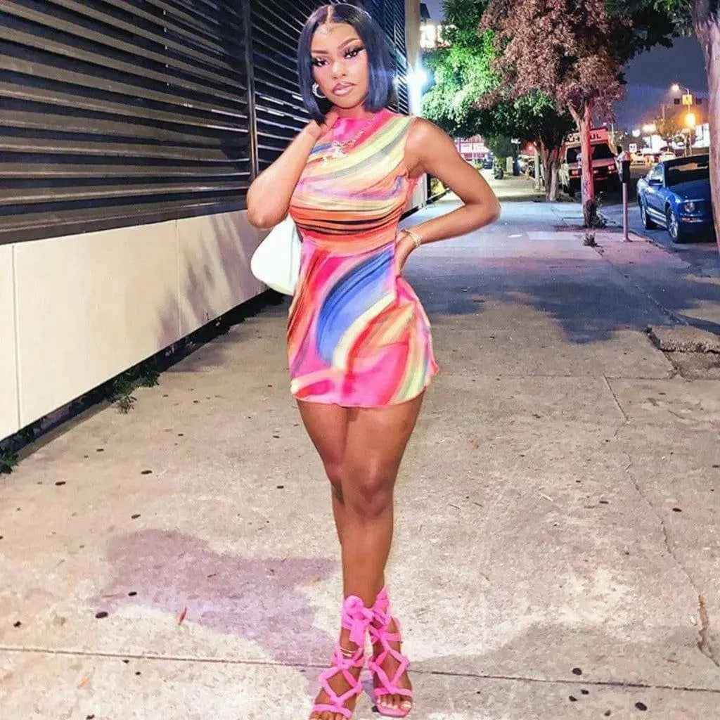 Colorful dress used for a practical sustainable fashion shopping guide