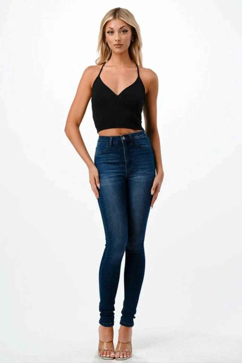 Kyla Y2K halter crop top for women