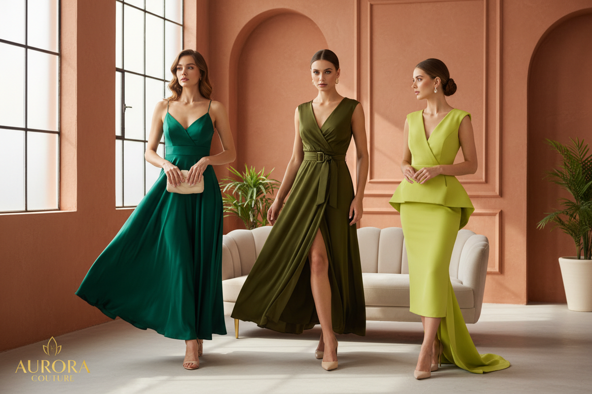 Green Cocktail Dresses: Emerald, Olive and Bright Color Styling
