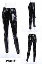 Women's Patent Faux Leather Strapless Top & Pants Set - photo 2