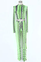 Women's Printed Ruched Top & Pants Activewear Set