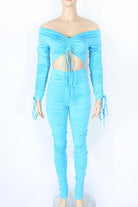 Women's Long Sleeve Crop Top & Leggings Activewear Set – Solid - photo 2