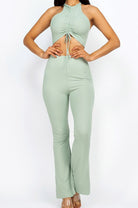 Ruched strap crop top set side view