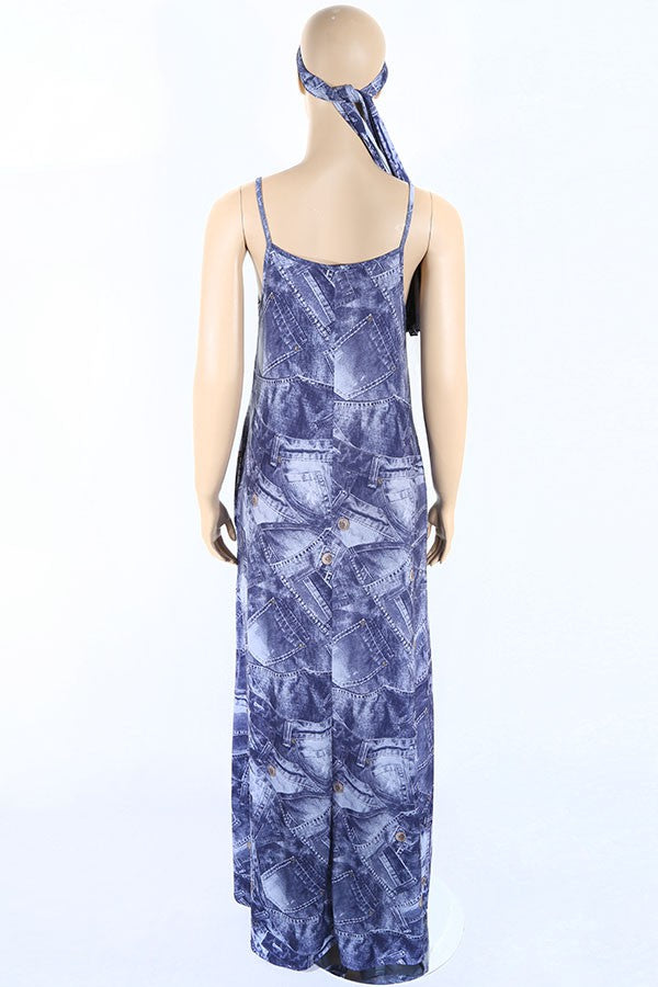 Women's Tie-Dye Halter Maxi Dress - photo 3