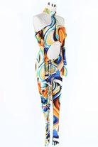 Women's Abstract Print One Shoulder Jumpsuit - photo 2