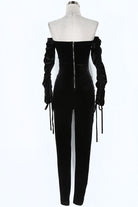 Women's Velvet Off-Shoulder Lace-Up Corset Jumpsuit - photo 3