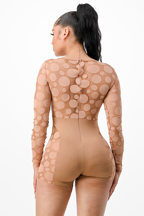 Women's Sheer Ring Cutout Long Sleeve Jumpsuit - photo 3