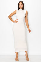 Women's Sculted Elegance Double Layer Midi Dress – back view
