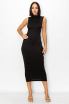 Women's Sculted Elegance Double Layer Midi Dress – full-length view